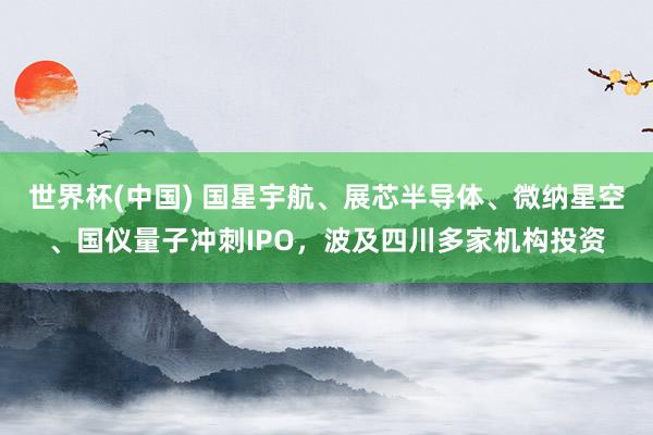 世界杯(中国) 国星宇航、展芯半导体、微纳星空、国仪量子冲刺IPO，波及四川多家机构投资