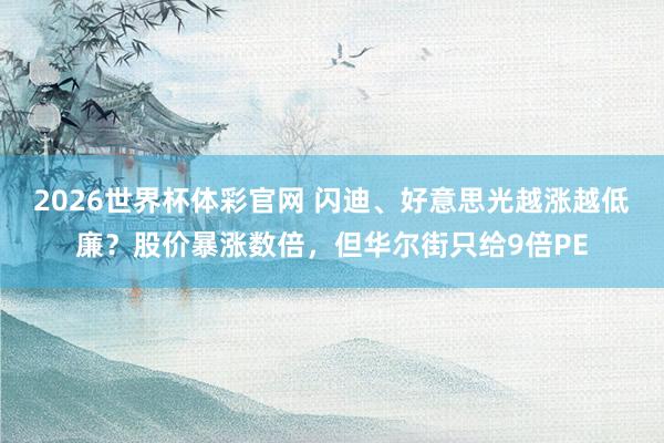 2026世界杯体彩官网 闪迪、好意思光越涨越低廉？股价暴涨数倍，但华尔街只给9倍PE
