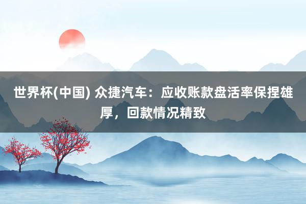 世界杯(中国) 众捷汽车：应收账款盘活率保捏雄厚，回款情况精致