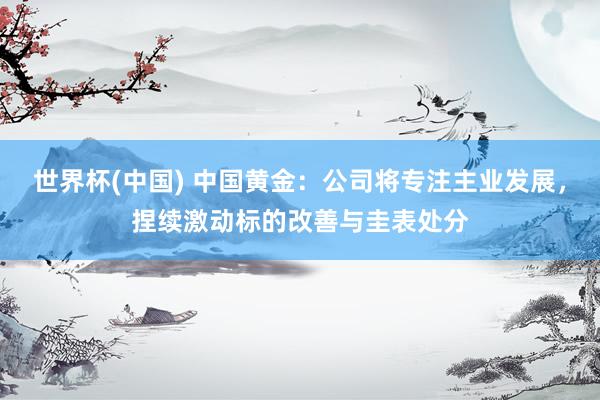 世界杯(中国) 中国黄金：公司将专注主业发展，捏续激动标的改善与圭表处分