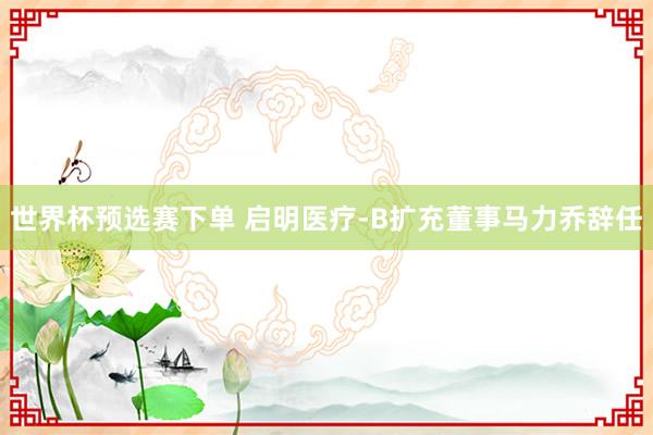 世界杯预选赛下单 启明医疗-B扩充董事马力乔辞任