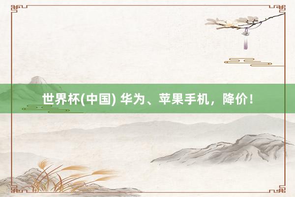 世界杯(中国) 华为、苹果手机，降价！