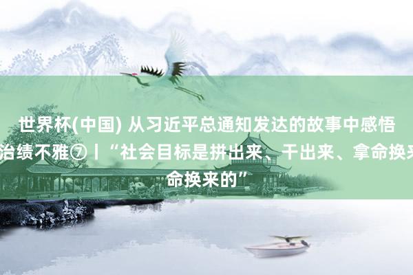 世界杯(中国) 从习近平总通知发达的故事中感悟正确治绩不雅⑦丨“社会目标是拼出来、干出来、拿命换来的”