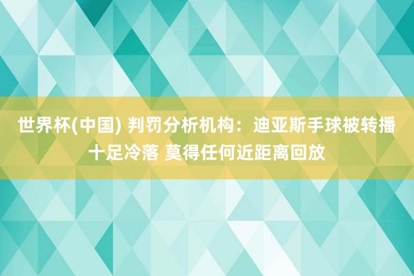世界杯(中国) 判罚分析机构：迪亚斯手球被转播十足冷落 莫得任何近距离回放