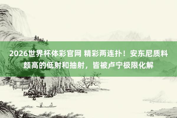 2026世界杯体彩官网 精彩两连扑！安东尼质料颇高的低射和抽射，皆被卢宁极限化解