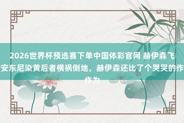 2026世界杯预选赛下单中国体彩官网 赫伊森飞铲安东尼染黄后者横祸倒地，赫伊森还比了个哭哭的作为
