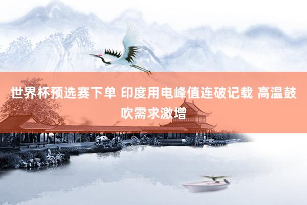 世界杯预选赛下单 印度用电峰值连破记载 高温鼓吹需求激增