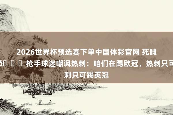 2026世界杯预选赛下单中国体彩官网 死雠敌邻居😅枪手球迷嘲讽热刺：咱们在踢欧冠，热刺只可踢英冠