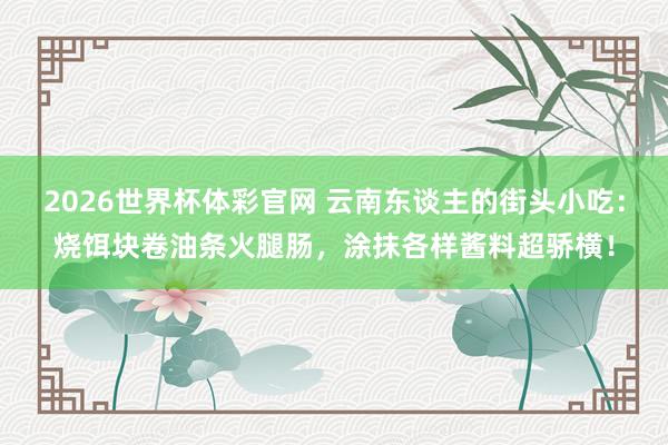 2026世界杯体彩官网 云南东谈主的街头小吃：烧饵块卷油条火腿肠，涂抹各样酱料超骄横！