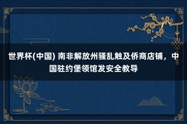 世界杯(中国) 南非解放州骚乱触及侨商店铺，中国驻约堡领馆发安全教导
