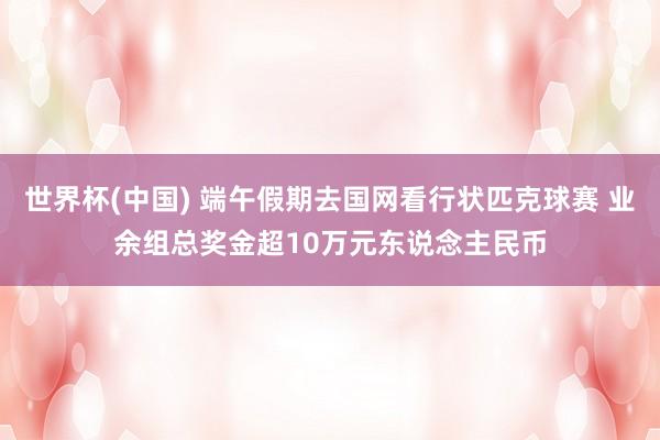 世界杯(中国) 端午假期去国网看行状匹克球赛 业余组总奖金超10万元东说念主民币