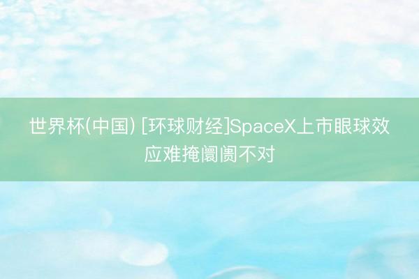 世界杯(中国) [环球财经]SpaceX上市眼球效应难掩阛阓不对